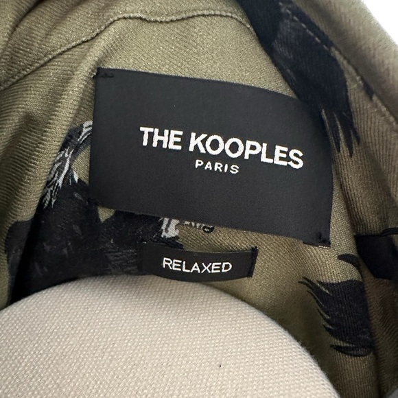THE KOOPLES Button Down Shirt Relaxed Fit Olive Green Flying Eagle Men Women NWT - Picture 10 of 14
